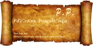 Péntek Pompónia névjegykártya